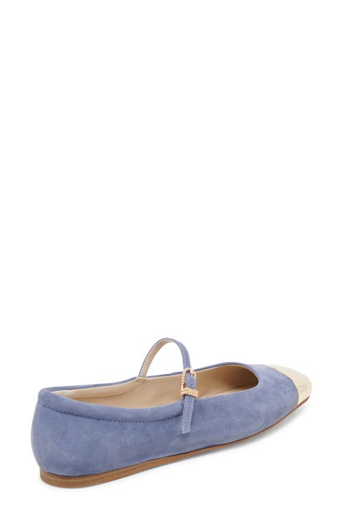 Shop Dolce Vita Reyes Cap Toe Mary Jane Flat In Bluebell Suede