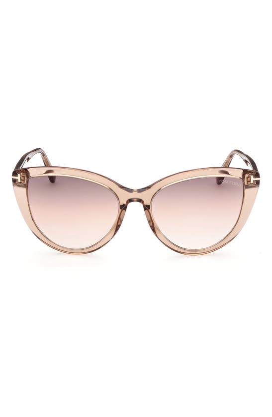 Tom Ford Isabella-02 56mm Gradient Cat Eye Sunglasses In Lbrno/ Brnmr