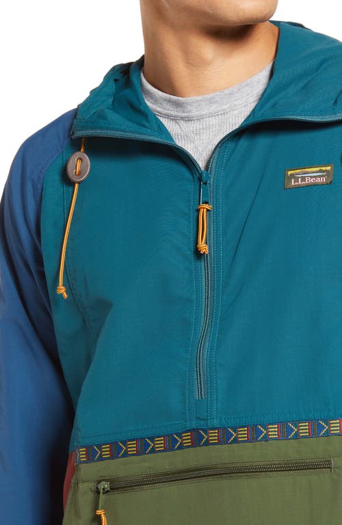 L.l.bean Mountain Classic Water Resistant Half Zip Jacket In Spruce/tuscan Olive