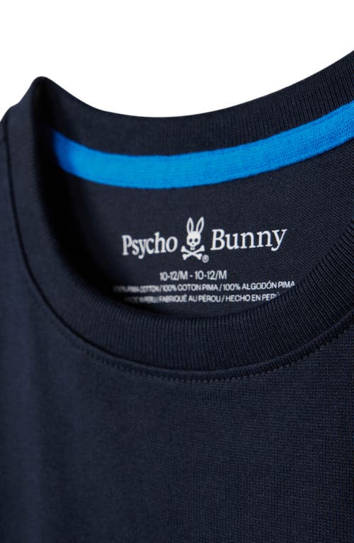 Shop Psycho Bunny Kids' Logo Graphic Cotton T-shirt In Navy