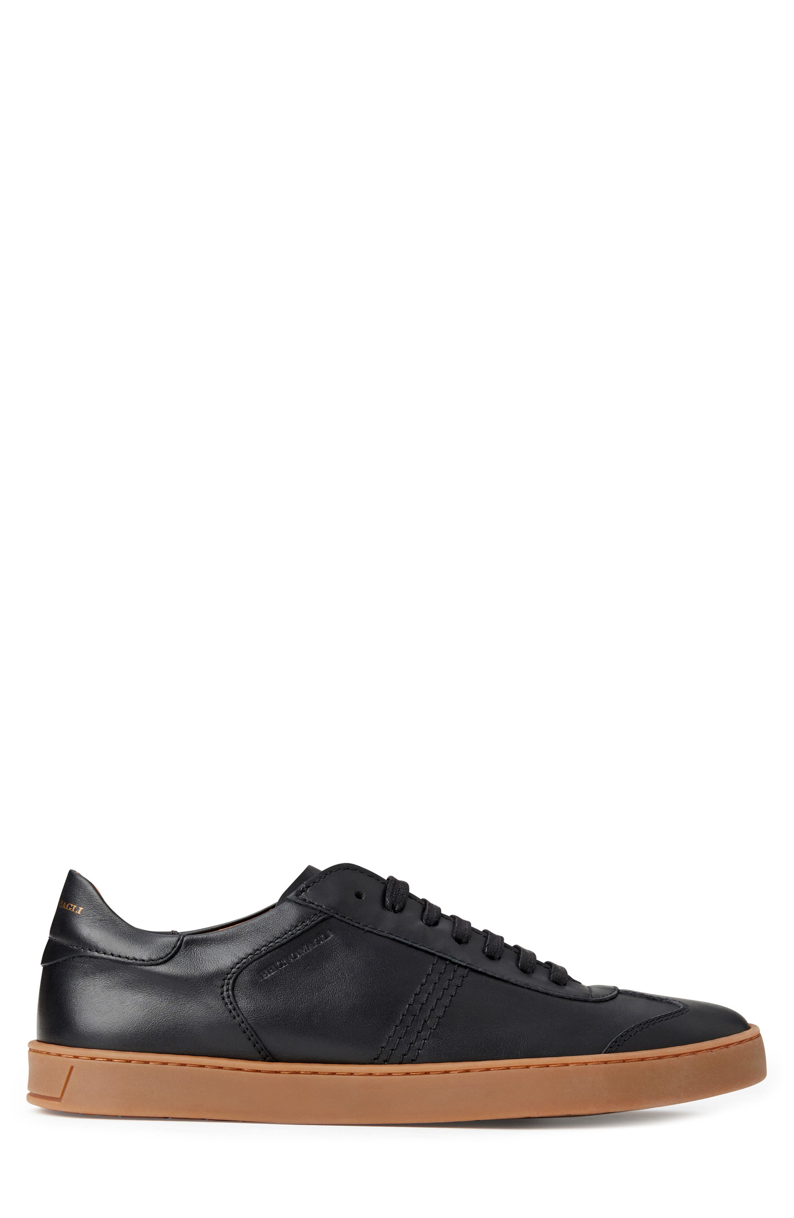 Bruno Magli Bono Sneakers Men\'s US 7.5 Black Leather Lifestyle Shoes GAL568 Bruno Magli Bono Sneaker in Black/Black | Smart Closet main image 3
