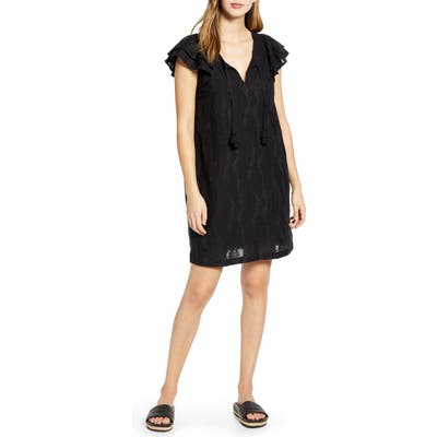 Vineyard Vines Palm Embroidered Tunic Dress, Black