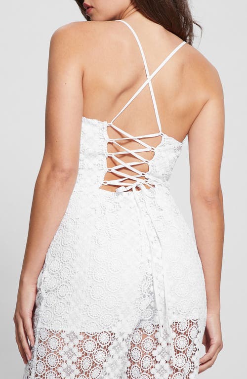 Guess Elle Lace Jumpsuit In Pure White