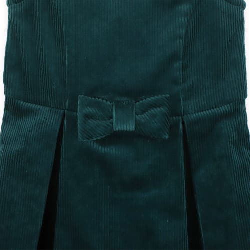 Hope & Henry Girls' Bow Front Jumper, Toddler In Deep Green Corduroy