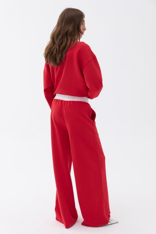 Shop Nocturne Pants With Double Side Pockets In Red