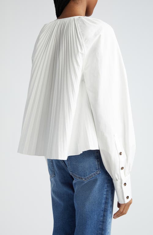 Shop Proenza Schouler Monica Pleated Stretch Poplin Top In White