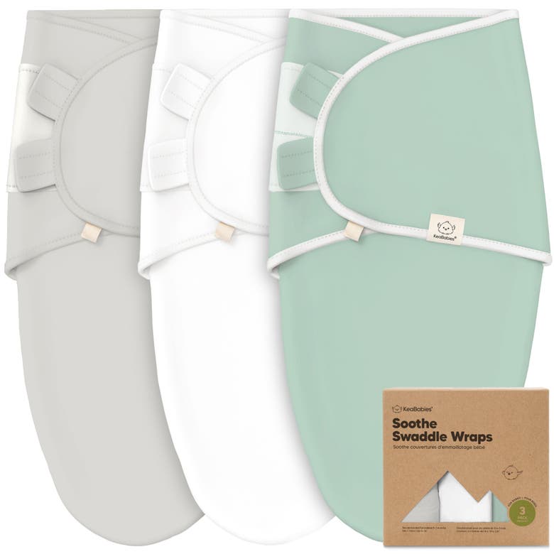 Shop Keababies 3-pack Soothe Swaddle Wraps In Sage