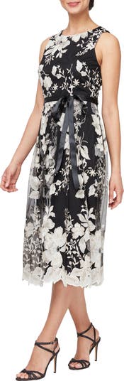 Alex Evenings Floral Embroidered Midi Dress | Nordstrom