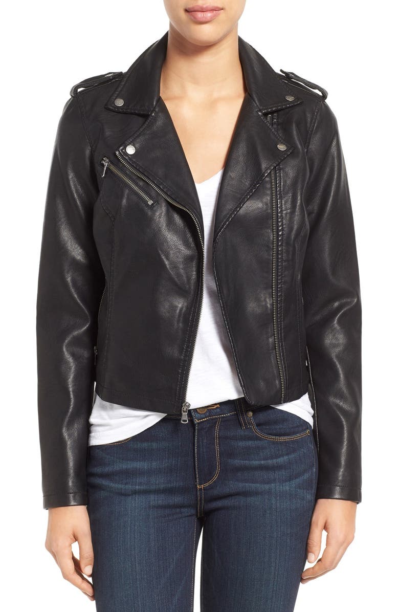 Faux Leather Moto Jacket