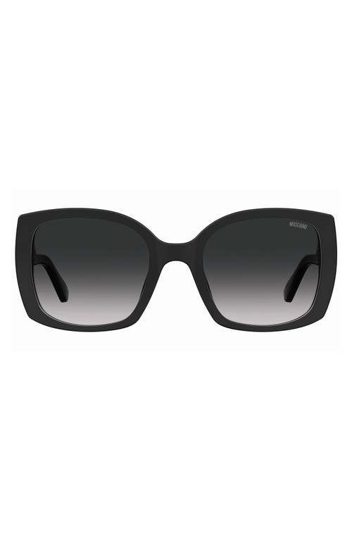 Moschino 54mm Gradient Square Sunglasses in Black/grey 