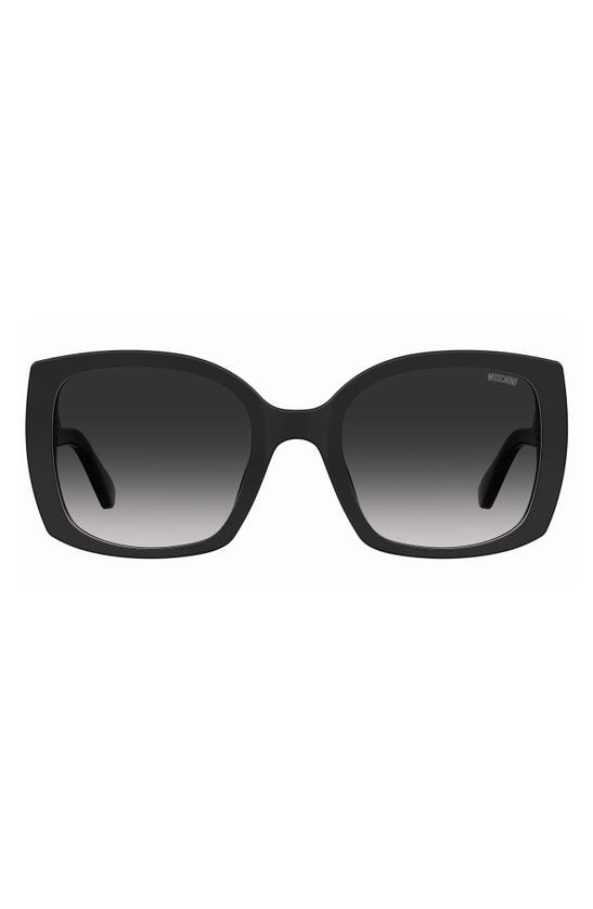 Moschino 54mm Gradient Square Sunglasses In Black/ Grey