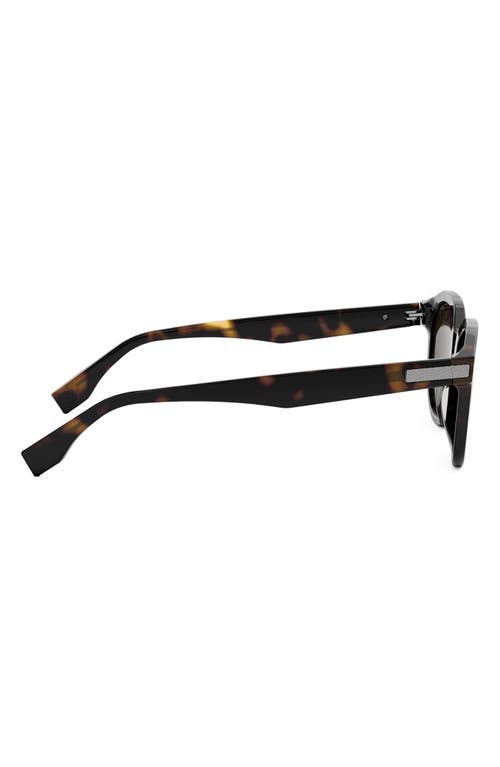 Fendi ' Essential 52mm Rectangular Sunglasses In Dark Havana/brown