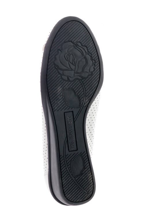 Ros Hommerson Evelyn Perforated Wedge Pump In White Leather