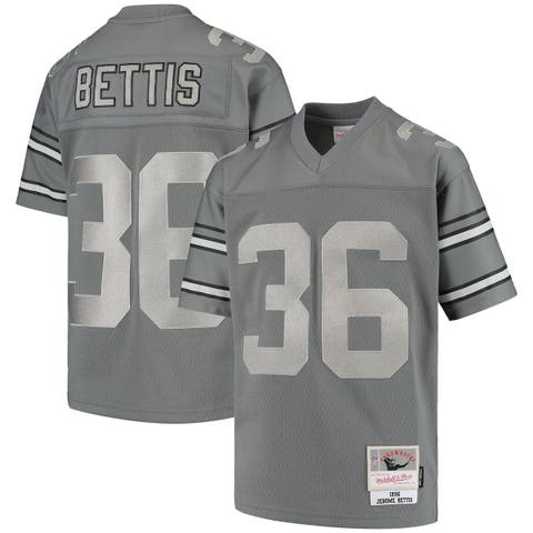 Men's Mitchell & Ness Barry Sanders Charcoal Detroit Lions 1996 Retired  Player Metal Legacy Jersey