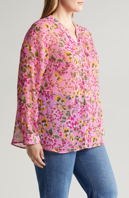 Shop Kut From The Kloth Jasmine Roll Sleeve Top In Girona-bright Lilac