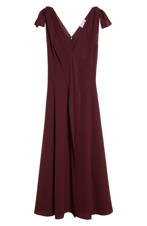 Shop St John St. John Collection Ruffle Sleeveless Stretch Crepe A-line Dress In Garnet