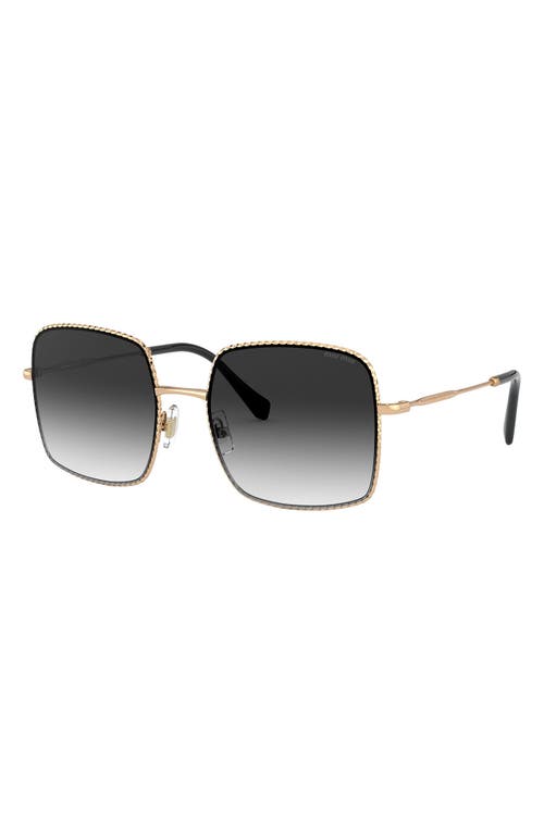 Miu Miu 56mm Gradient Rectangular Sunglasses In Antique Gold/grey Gradient