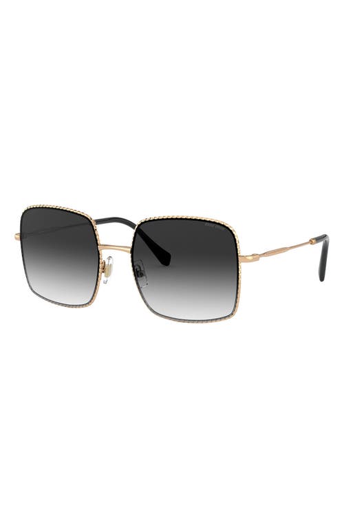 Shop Miu Miu 56mm Gradient Rectangular Sunglasses In Antique Gold/grey Gradient