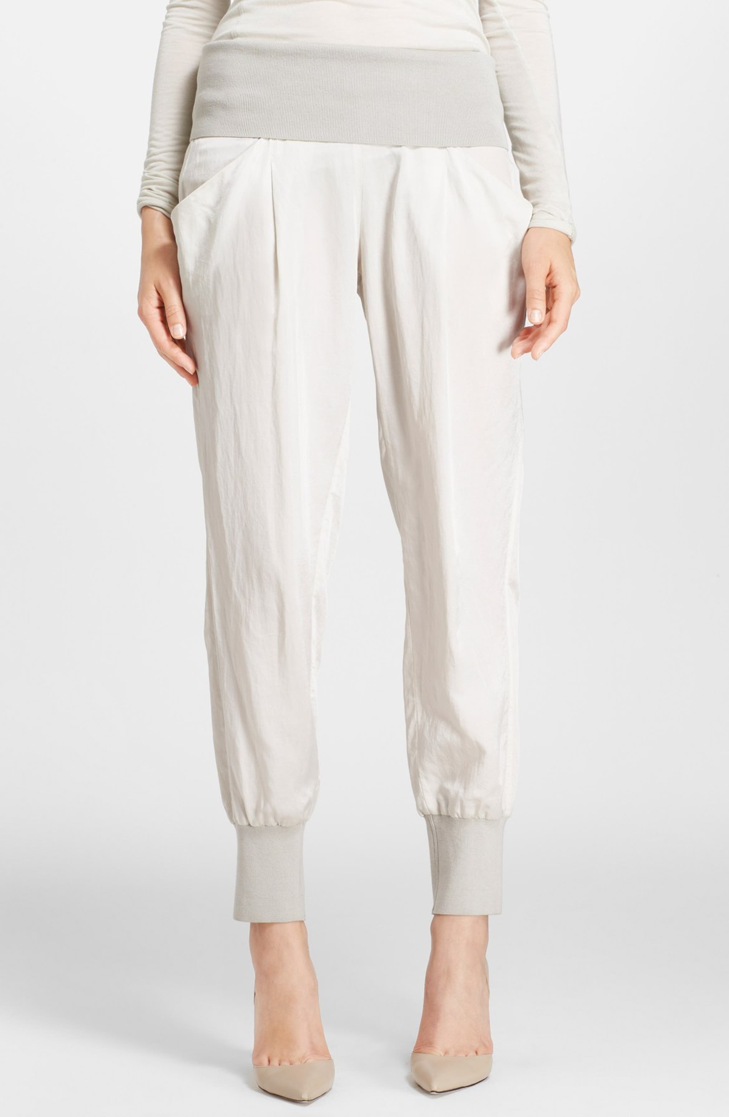Donna Karan New York Cotton & Silk Track Pants | Nordstrom