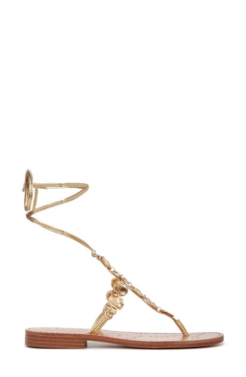 Sam Edelman Deirdre Wrap Sandal Linen Leather In Goldmine