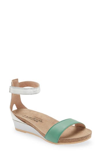 Naot 'pixie' Sandal In Soft Jade/soft White/silver