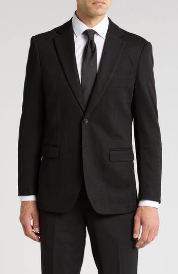Tahari Slim Fit Knit Blazer In Black