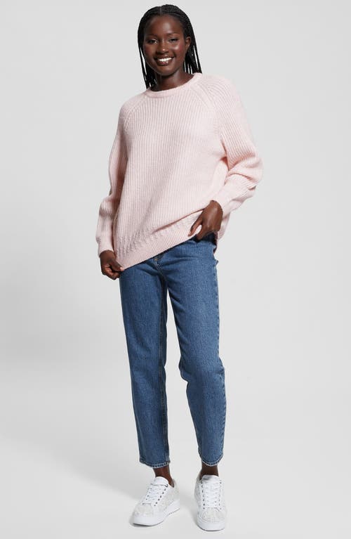 Shop Guess Margo Mixed Stitch Sweater In Low Key Pink