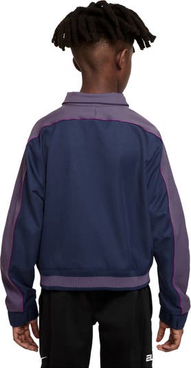 Nike Kids Lebron James Dri Fit Oversize Track Jacket In Midnight Navy Purple