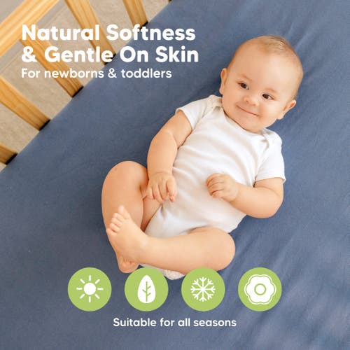Keababies 2-pack Soothe [protect+] Waterproof Mini Crib Sheets In Maritime