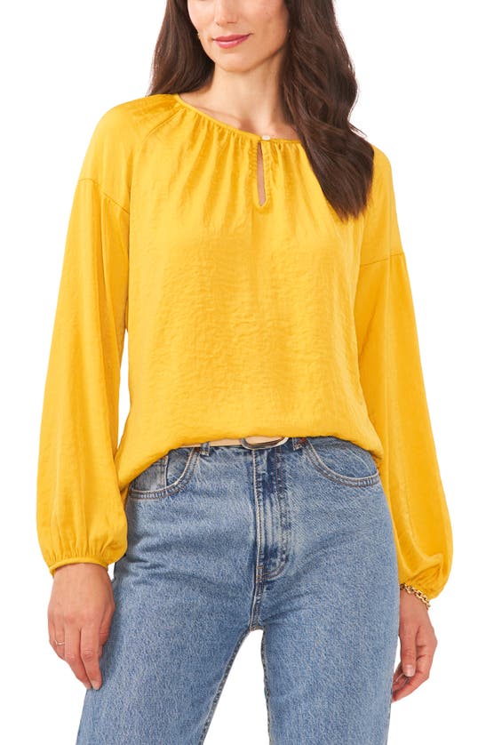 Vince Camuto Hammered Satin Blouse In Ginger