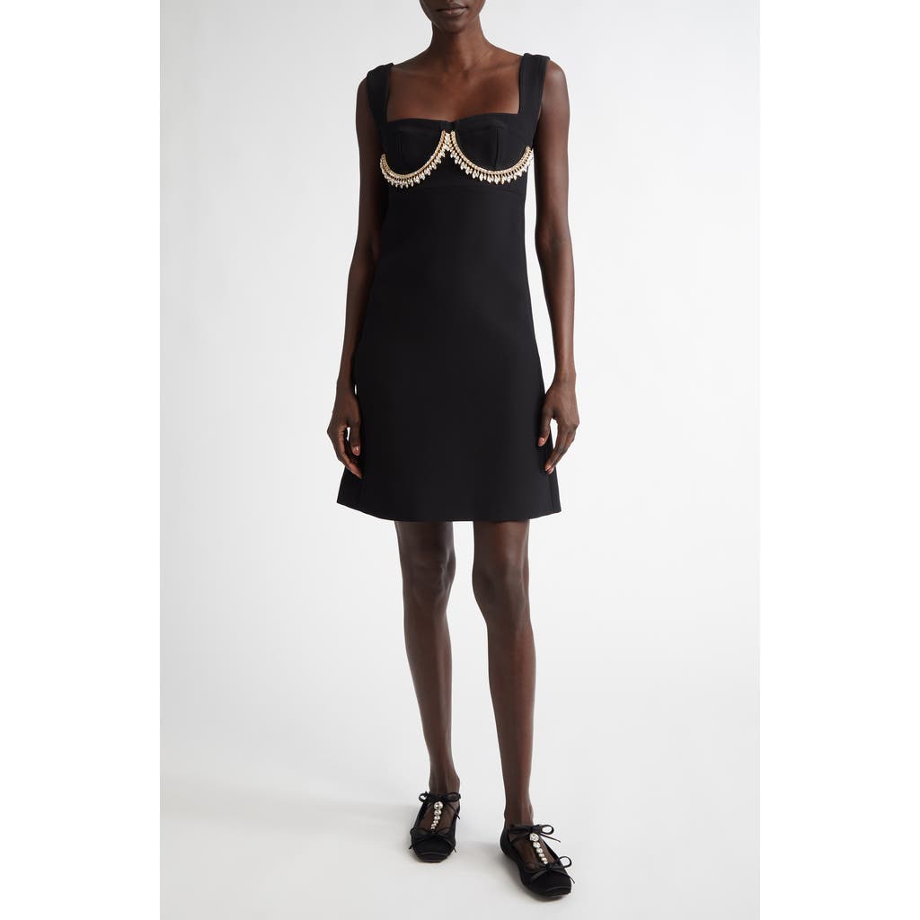 Giambattista Valli Crystal Bustier Minidress in Black
