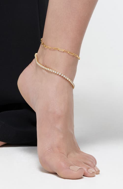 Adornia Two-piece Anklet Set In Gold