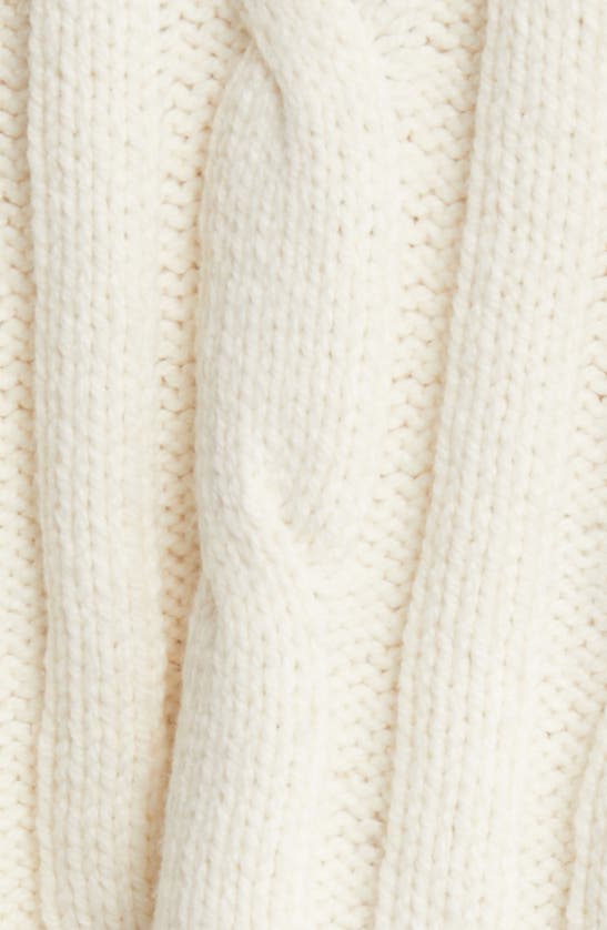 Madewell Cable Knit V-neck Crop Sweater In Antique Cream