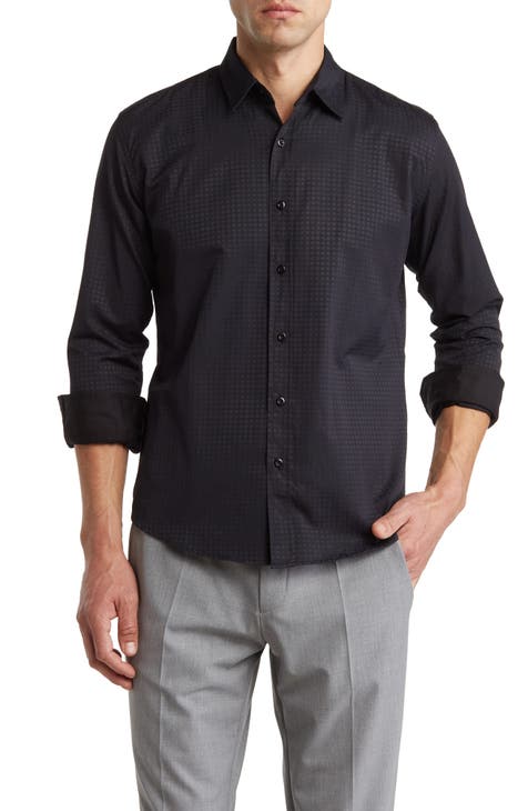 Men's Black Long Sleeve Button Down Shirts