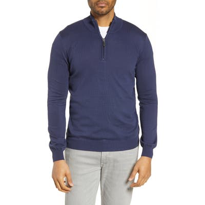 Bugatchi Half Zip Sweater, Blue