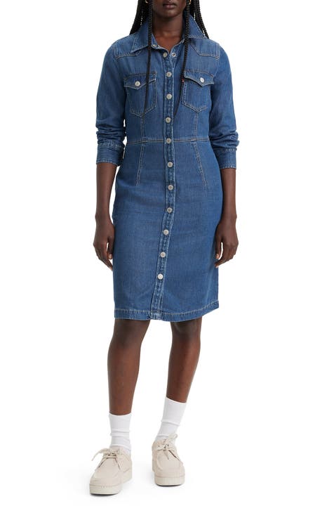 Otto Long Sleeve Denim Shirtdress