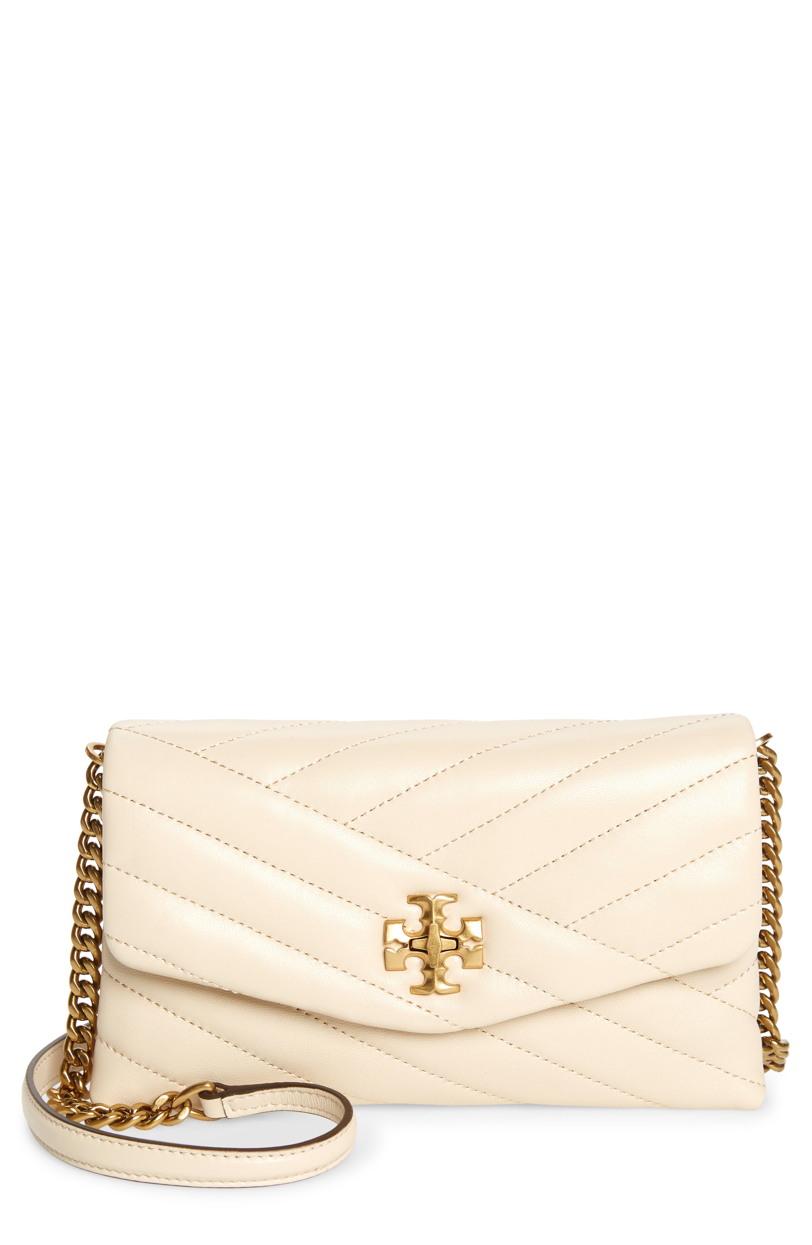 tory burch kira chevron quilted leather chain wallet