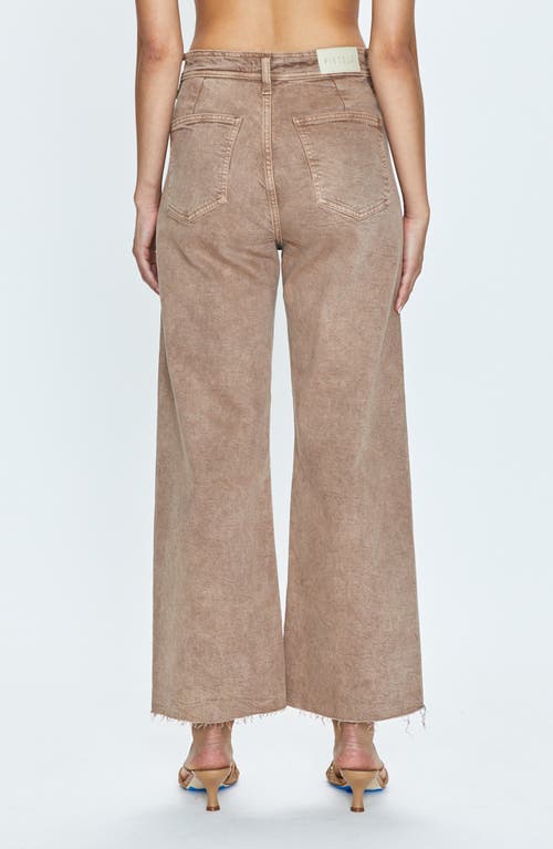 Shop Pistola Penny High Waist Raw Hem Wide Leg Jeans In Cashew