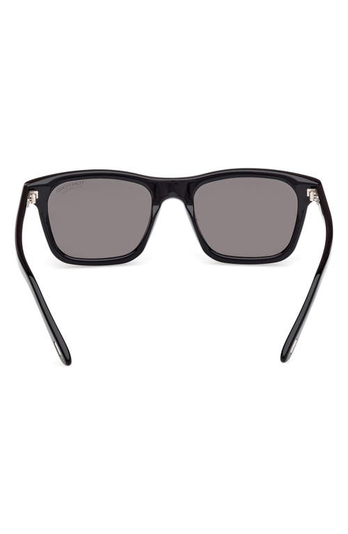 Shop Tom Ford Barron 54mm Square Sunglasses In Shiny Black/eco/lenses