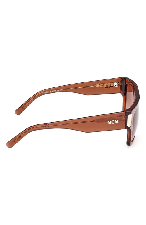 Shop Mcm 54mm Rectangular Sunglasses In Light Brown/gradient Brown