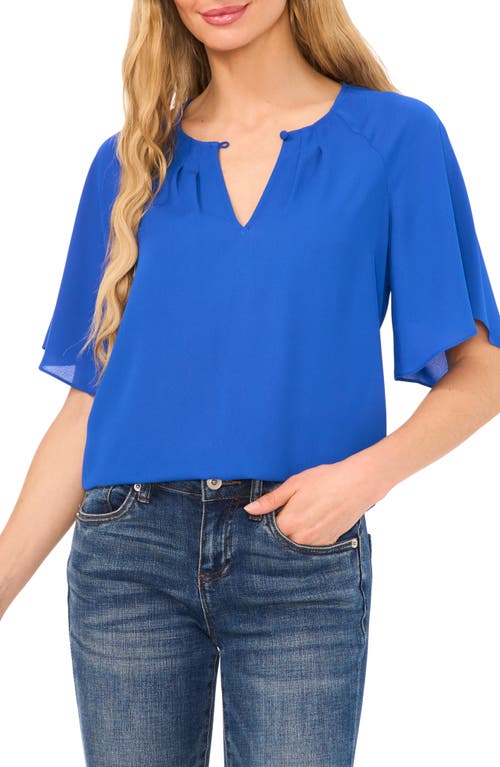 Cece Ruffle Sleeve Top In Deep Royal Blue