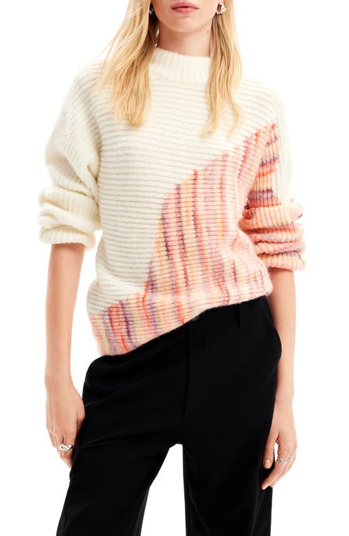 Jers Midel Colorblock Sweater in White