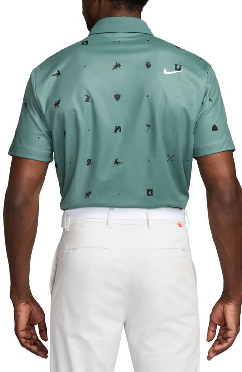 Shop Nike Icon Print Dri-fit Golf Polo In Bicoastal/white