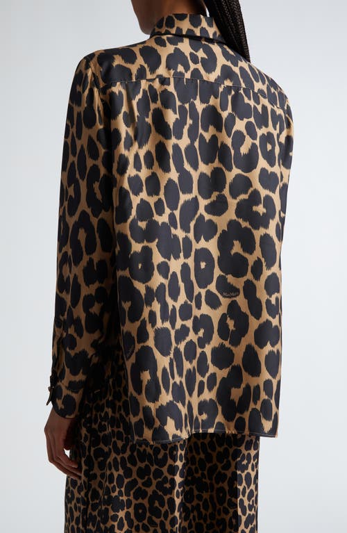 Max Mara Etna Leopard Print Button-front Shirt In Camel