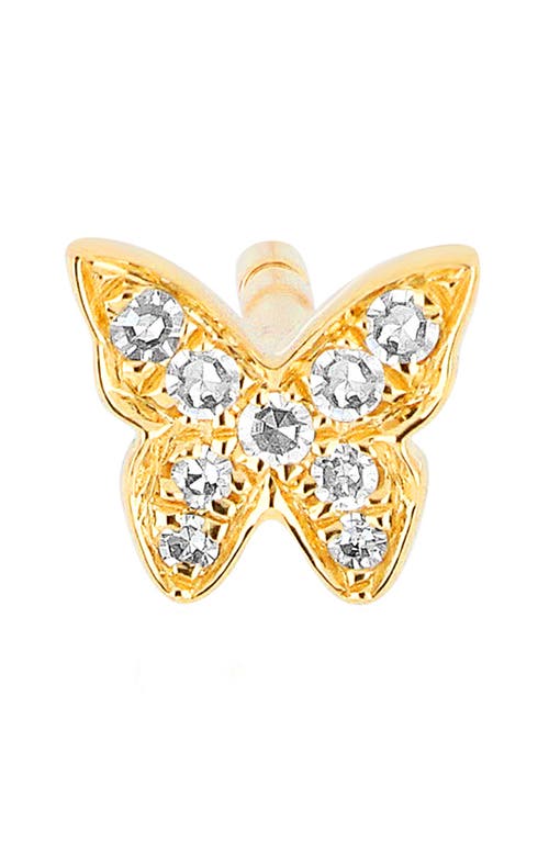 EF Collection Baby Butterfly Single Stud Earring in Yellow Gold at Nordstrom