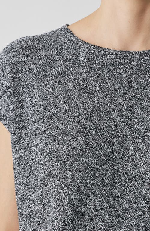 Shop Eileen Fisher Organic Linen & Organic Cotton Top In Black/white