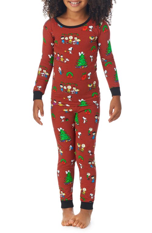 BedHead Pajamas Peanuts® Kids' Fitted Two-Piece Pajamas in Peanuts Holiday Party