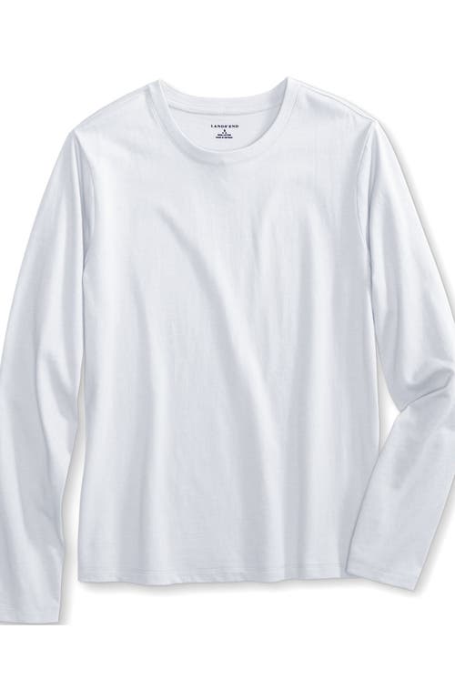 Shop Lands' End School Uniform Girls Long Sleeve Essential T-shirt In White