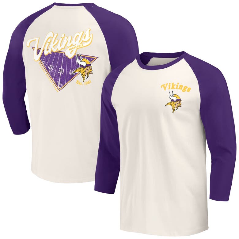 Darius Rucker Collection By Fanatics Purple/white Minnesota Vikings Raglan 3/4 Sleeve T-shirt