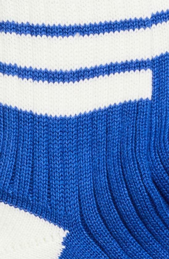 Shop Drake's Stripe Sport Socks In Blue / White